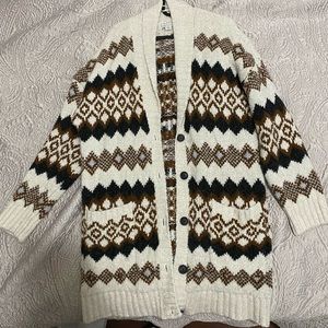 American Eagle Oversized Fairisle Cardigan/Sweater